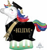 Graduation Unicorn Believe Balloon with Helium and Weight