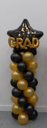 Graduation Black Star Grad Letters Balloon Column