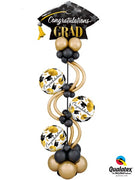 Graduation Black and Gold Balloon Column