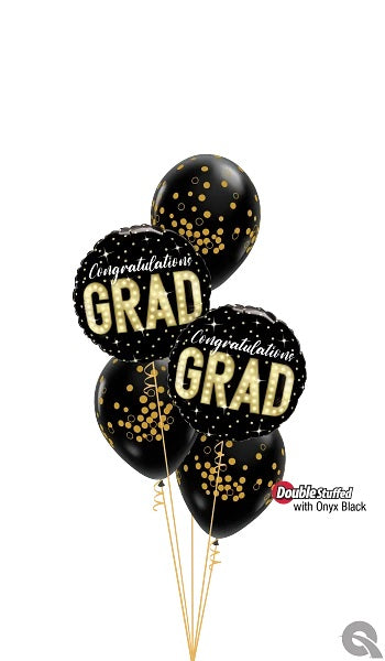 Graduation Congrats Grad Marquee Dots Balloons Bouquet