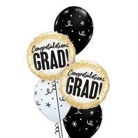 Graduation Stars Dots Congratulations Grad Balloon Bouquet of 7