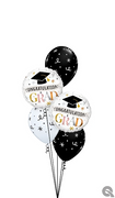 Graduation Stars Dot Hat Balloon Bouquet with Helium and Weight