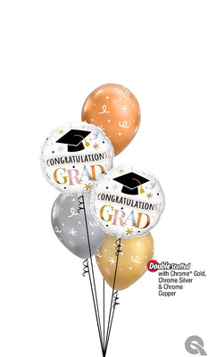 Graduation Congratulations Grad Hat Metallic Balloon Bouquet