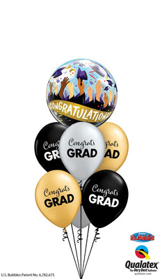 Graduation Grad Caps Congratulations Balloons Bouquet