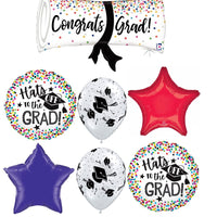 Graduation Grad Dots Diploma Stars Balloons Bouquet