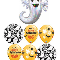 Halloween Ghost Balloons Bouquet with Helium Weight