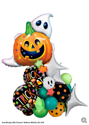 Halloween Ghost Pumpkin Cluster Balloons Stand Up Decorations