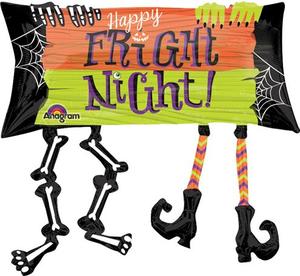 Halloween Happy Fright Night Legs Foil Balloon with Helium and Weight