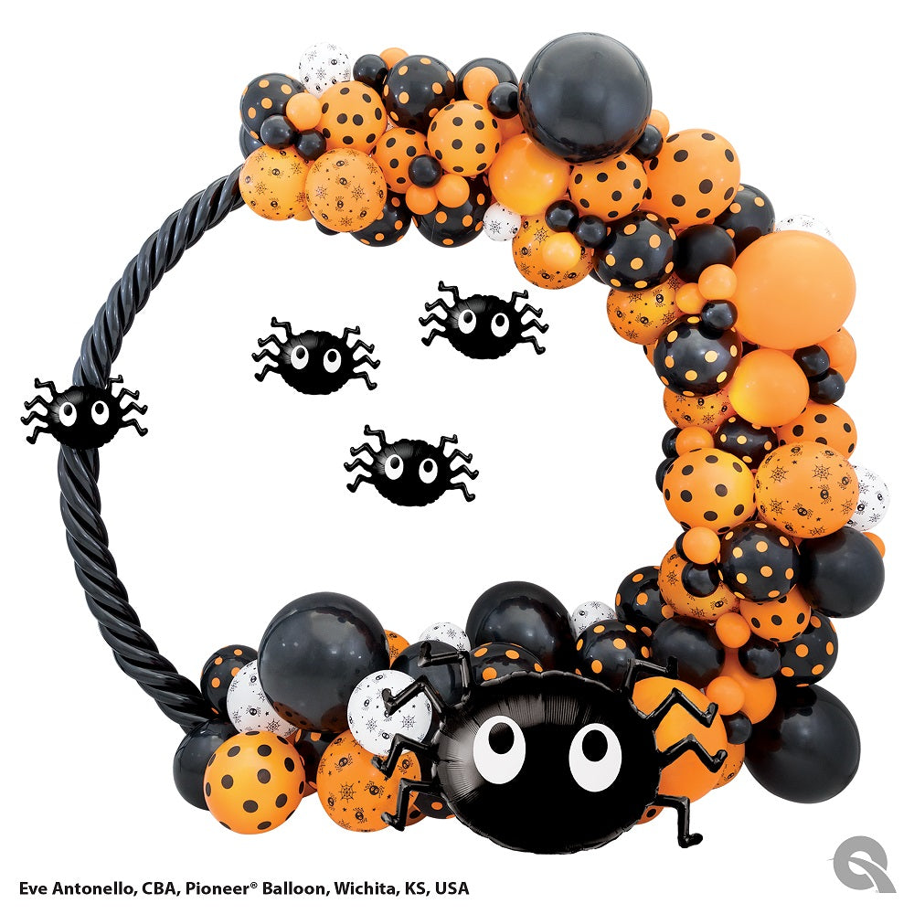 Halloween Spiders Black Orange Polka Dots Garland Circle Balloon Arch