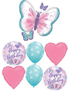 Birthday Flutters Butterfly Balloon Bouquet with Helium Weight