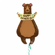 Happy Fathers Day Bear Balloon with Helium and Weight