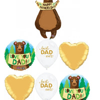 Happy Fathers Day Bear Balloons Bouquet