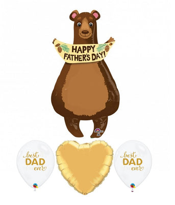 Happy Fathers Day Bear Best Dad Balloon Bouquet