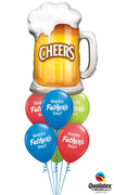 Happy Fathers Day Cheers Beer Balloon Bouquet with Helium and Weight