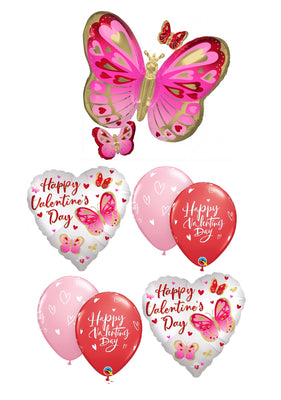 Happy Valentines Day Butterfly Balloons Bouquet