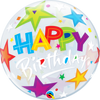 22 inch Happy Birthday Brilliant Stars Bubbles Balloons with Helium