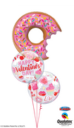 Valentines Day Donut Sprinkles Balloon Bouquet with Helium Weight