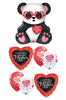 Valentines Day Panda Bear Balloon Bouquet with Helium and Weight