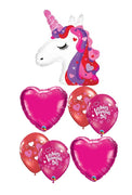 Happy Valentines Day Unicorn Balloon Bouquet