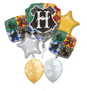Harry Potter Hogwarts Crest Birthday Balloon Bouquet Helium Weight
