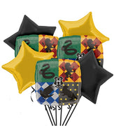 Harry Potter Hogwarts Stars Birthday Balloon Bouquet Helium and Weight