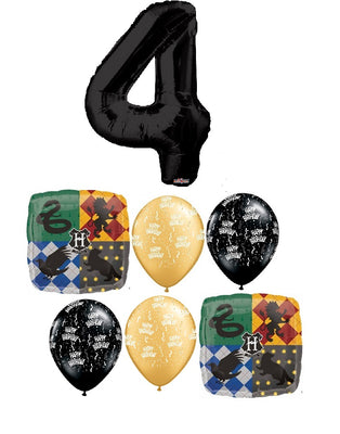 Harry Potter Pick An Age Black Number Birthday Balloons Bouquet