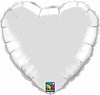 Jumbo Silver Heart Shape Foil Balloon with Helium and Weight