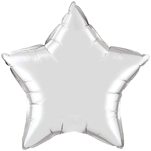 18 inch Silver Star Foil Balloons with Helium