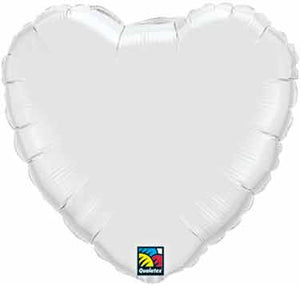 18 inch White Heart Foil Balloons