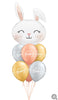 Hello Baby Bunny Balloon Bouquet with Helium and Weight