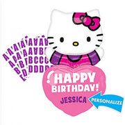 Hello Kitty Personalize Name Birthday Balloon with Helium and Weight