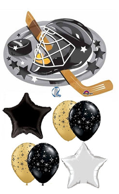 Hockey Mask Gold Black Balloons Bouquet