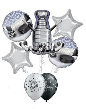 Hockey Stanley Cup Birthday Balloon Bouquet with Helium and Weight