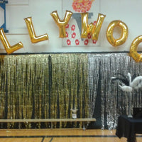 Hollywood Jumbo Gold Letters Balloon Arch with Helium and Weight
