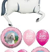 Farm Animals Horse Birthday Balloon Bouquet with Heilum amd  Weight