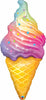 45 inch Ice Cream Cone Rainbow Swirl Balloons with Helium and Weight