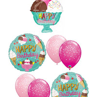 Ice Cream Sundae Happy Birthday Balloon Bouquet