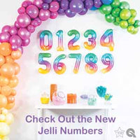 16 inch Jelli Pastel Ombre Balloon Number 8 AIR FILLED ONLY