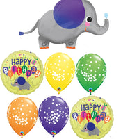 Jungle Animals Grey Elephant Birthday Balloon Bouquet