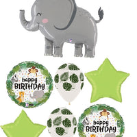 Jungle Animals Elephant Happy Birthday Balloon Bouquet