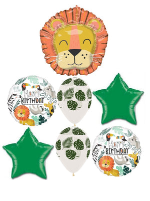 Jungle Animals Wild Lion Happy Birthday Balloon Bouquet