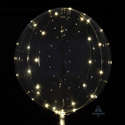 LED White Lights Bubble Balloons with Helium and Batteries