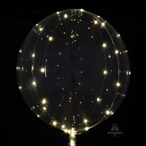 LED White Lights Bubble Balloons with Helium and Batteries