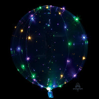 LED Multi Colour Lights Bubble Balloons with Helium and Batteries