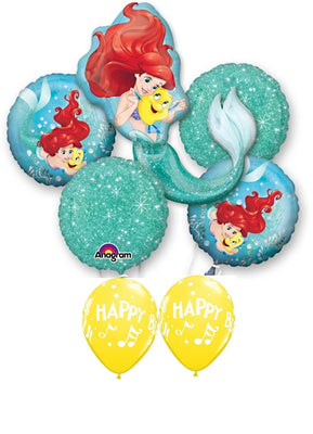 Little Mermaid Ariel Happy Birthday Balloon Bouquet