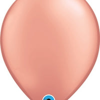 11 inch Qualatex Metallic Rose Gold Balloons with Helium and Hi Float