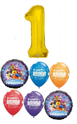 Lego Movie Pick An Age Gold Number Birthday Balloon Bouquet