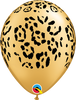 11 inch Animal Jungle Leopard Spots Gold Balloons with Helium Hi Float