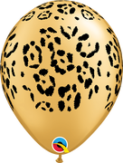 11 inch Animal Jungle Leopard Spots Gold Balloons with Helium Hi Float