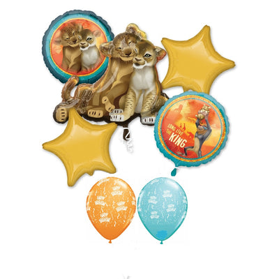Lion King Birthday Balloon Bouquet with Helium and Weight